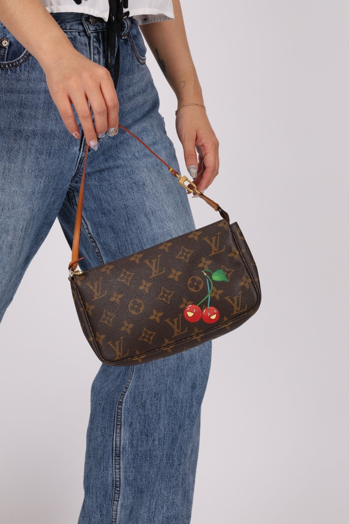 Limited Edition Louis Vuitton x Takashi Murakami Cherry Monogram Pochette - FashioNica