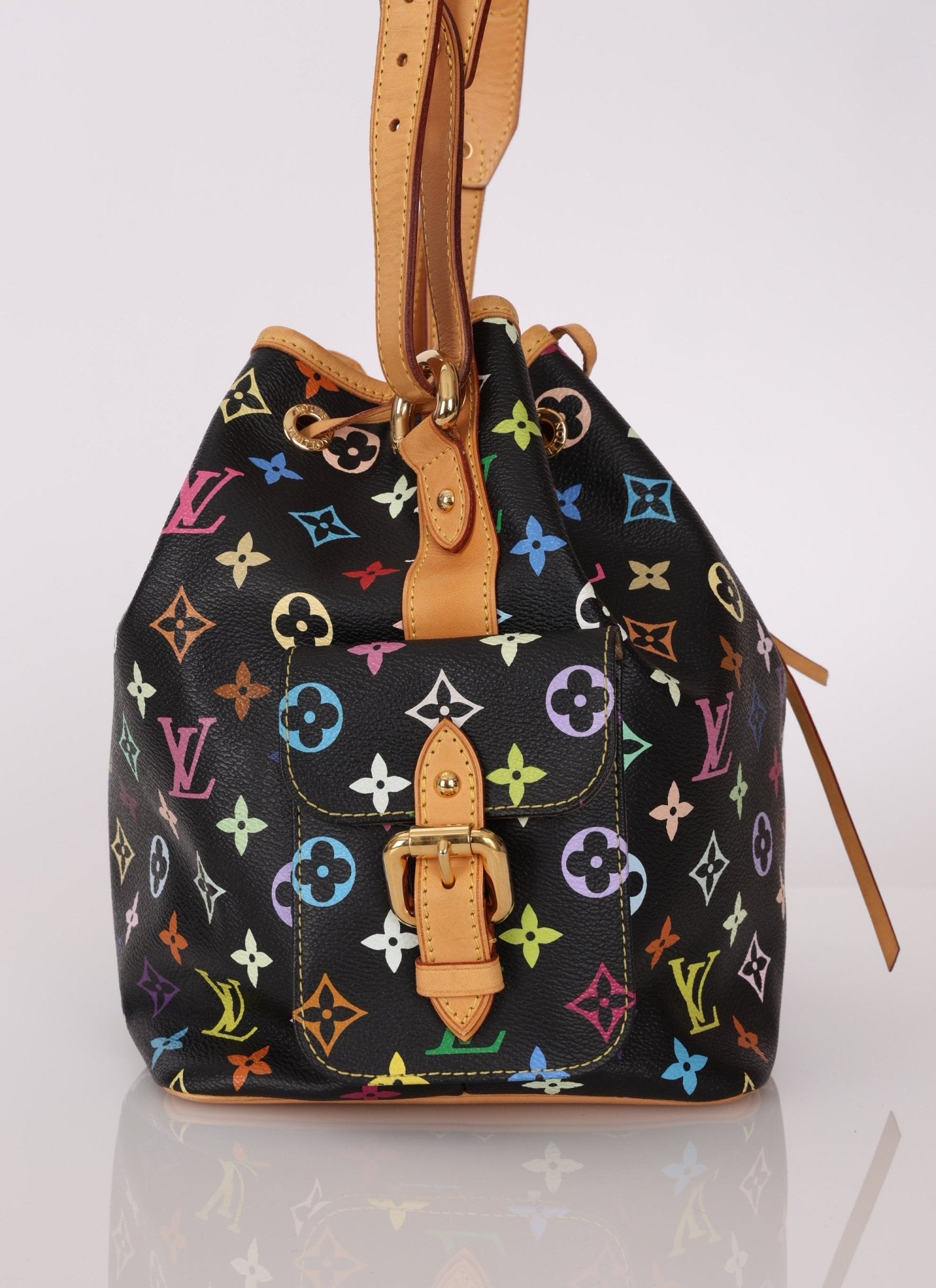 Limited Edition Louis Vuitton x Takashi Murakami Monogram Black Multicolor Petit Noe - FashioNica
