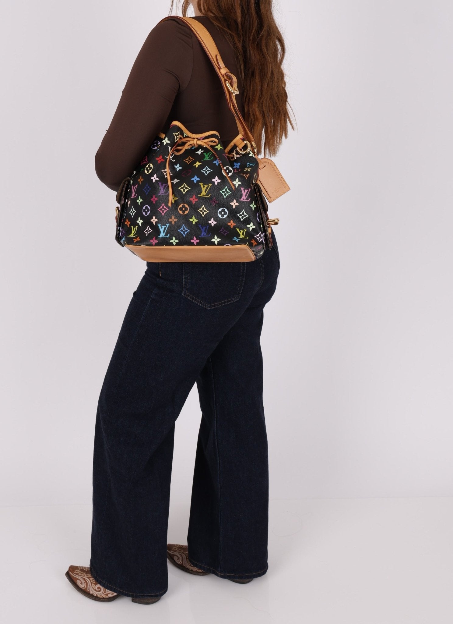 Limited Edition Louis Vuitton x Takashi Murakami Monogram Black Multicolor Petit Noe - FashioNica