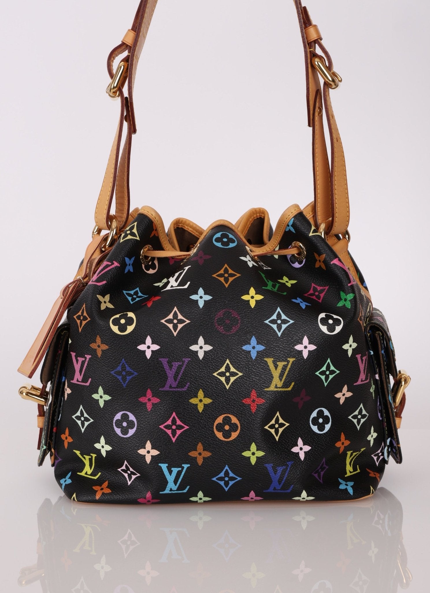 Limited Edition Louis Vuitton x Takashi Murakami Monogram Black Multicolor Petit Noe - FashioNica
