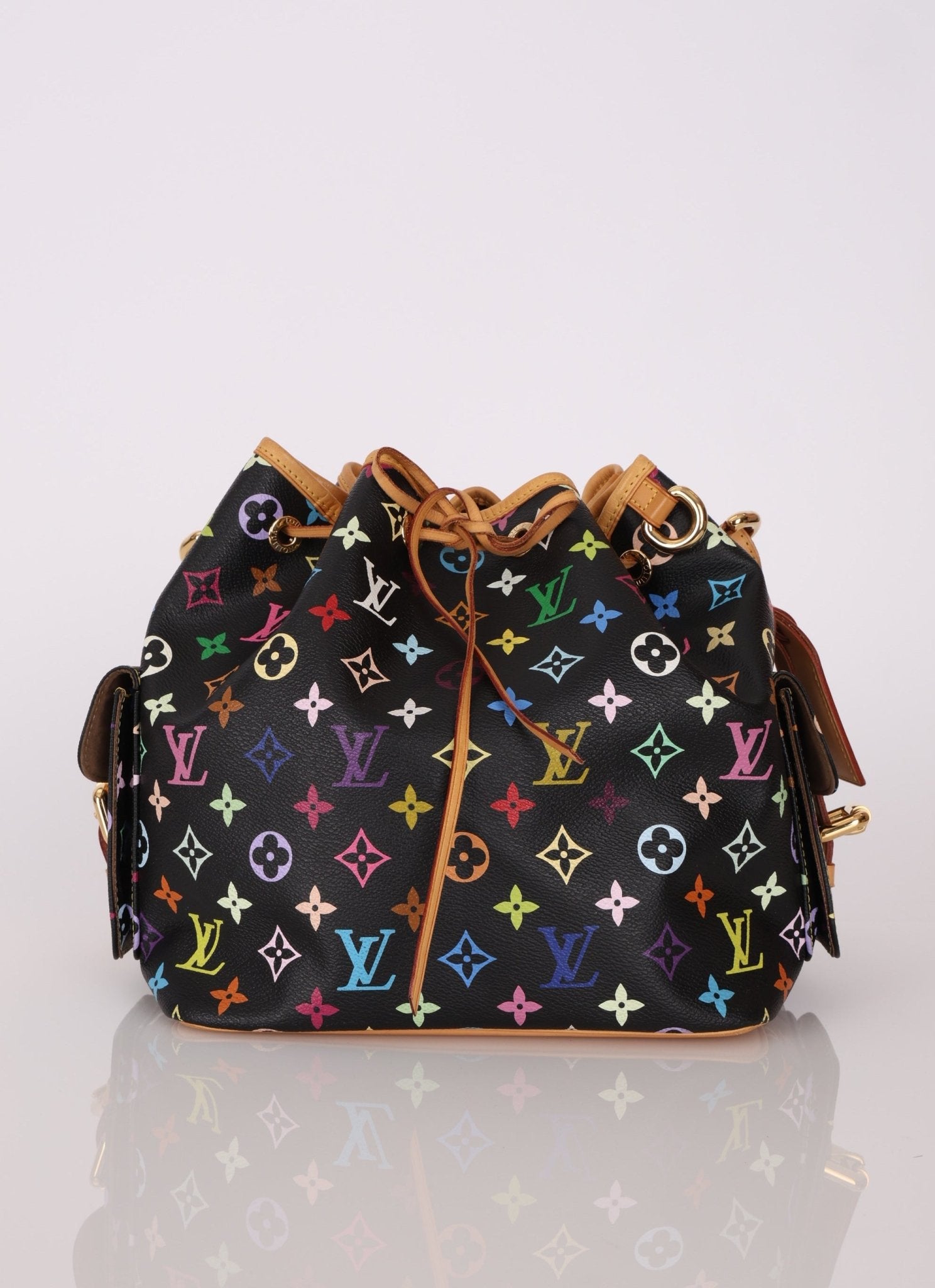 Limited Edition Louis Vuitton x Takashi Murakami Monogram Black Multicolor Petit Noe - FashioNica