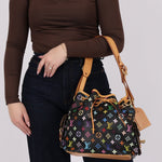 Limited Edition Louis Vuitton x Takashi Murakami Monogram Black Multicolor Petit Noe - FashioNica