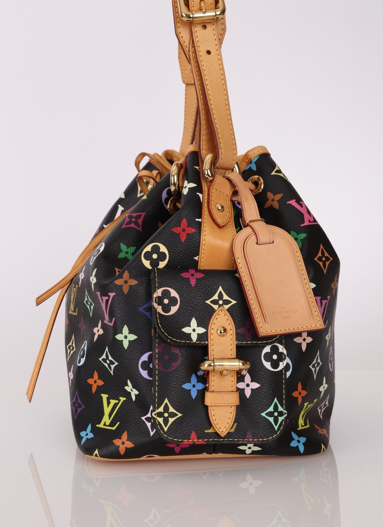 Limited Edition Louis Vuitton x Takashi Murakami Monogram Black Multicolor Petit Noe - FashioNica