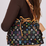 Limited Edition Louis Vuitton x Takashi Murakami Monogram Black Multicolor Petit Noe - FashioNica