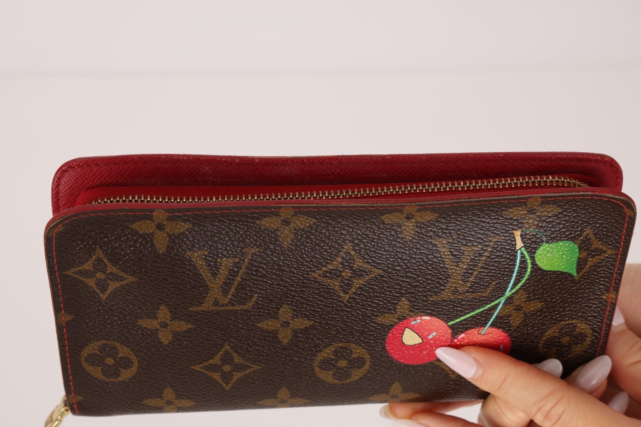 Limited Edition Louis Vuitton x Takashi Murakami Monogram Cerises Zippy Wallet - FashioNica