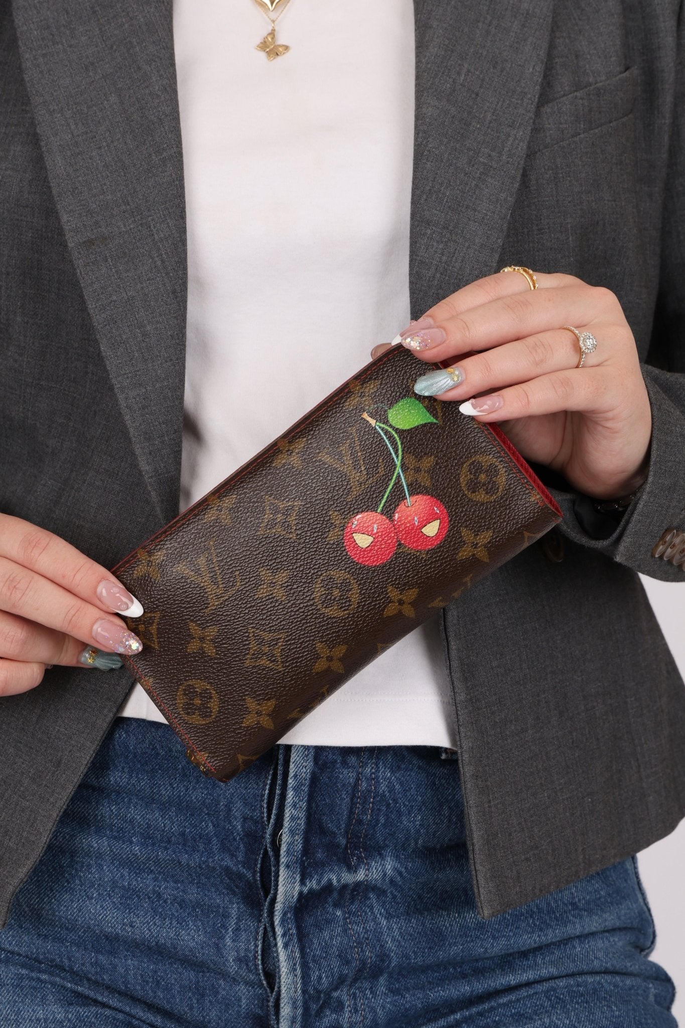Limited Edition Louis Vuitton x Takashi Murakami Monogram Cerises Zippy Wallet - FashioNica