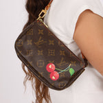 Limited Edition Louis Vuitton x Takashi Murakami Monogram Cherry Mini Pochette - FashioNica