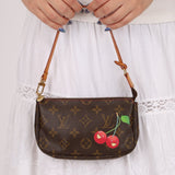 Limited Edition Louis Vuitton x Takashi Murakami Monogram Cherry Mini Pochette - FashioNica