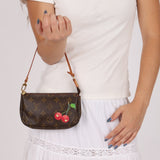 Limited Edition Louis Vuitton x Takashi Murakami Monogram Cherry Mini Pochette - FashioNica