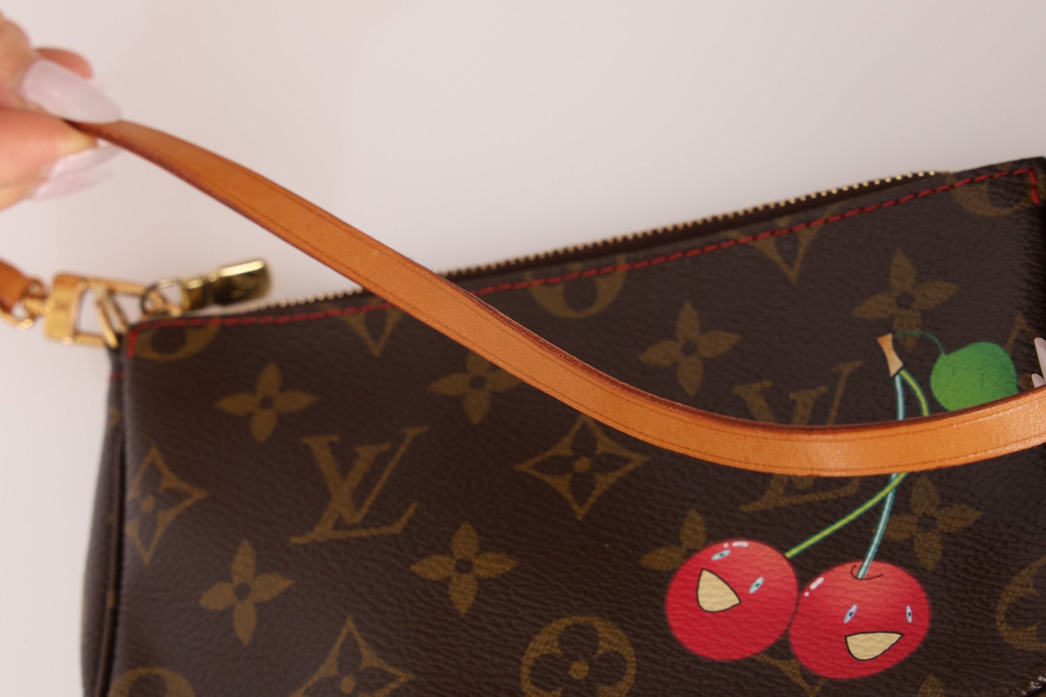 Limited Edition Louis Vuitton x Takashi Murakami Monogram Cherry Mini Pochette - FashioNica