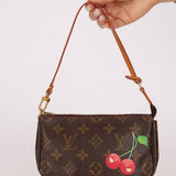 Limited Edition Louis Vuitton x Takashi Murakami Monogram Cherry Mini Pochette - FashioNica