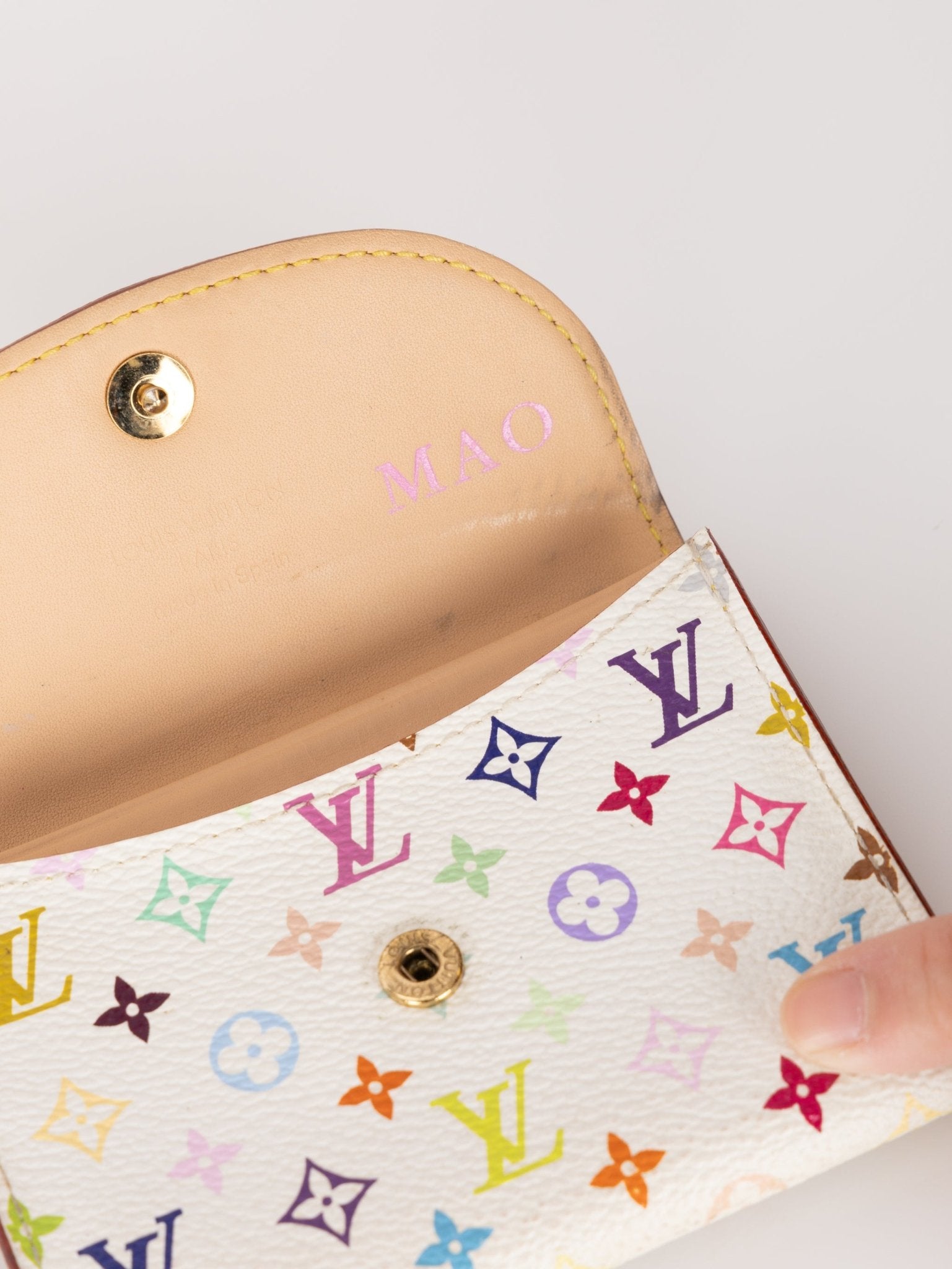 Limited Edition Louis Vuitton x Takashi Murakami Monogram Multicolor Blanc Cardholder - FashioNica