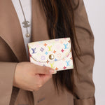 Limited Edition Louis Vuitton x Takashi Murakami Monogram Multicolor Blanc Cardholder - FashioNica