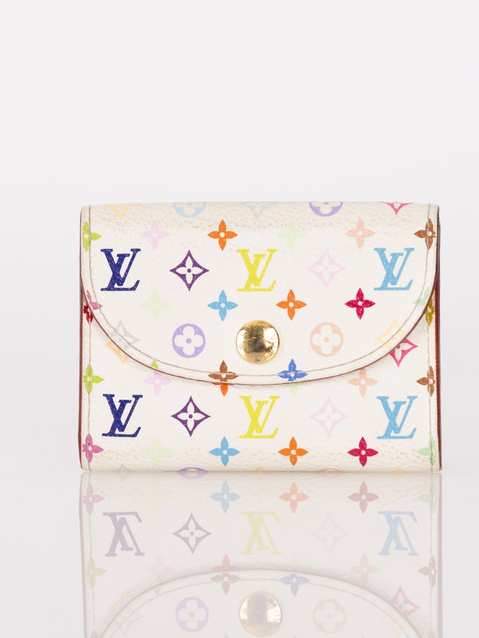 Limited Edition Louis Vuitton x Takashi Murakami Monogram Multicolor Blanc Cardholder - FashioNica