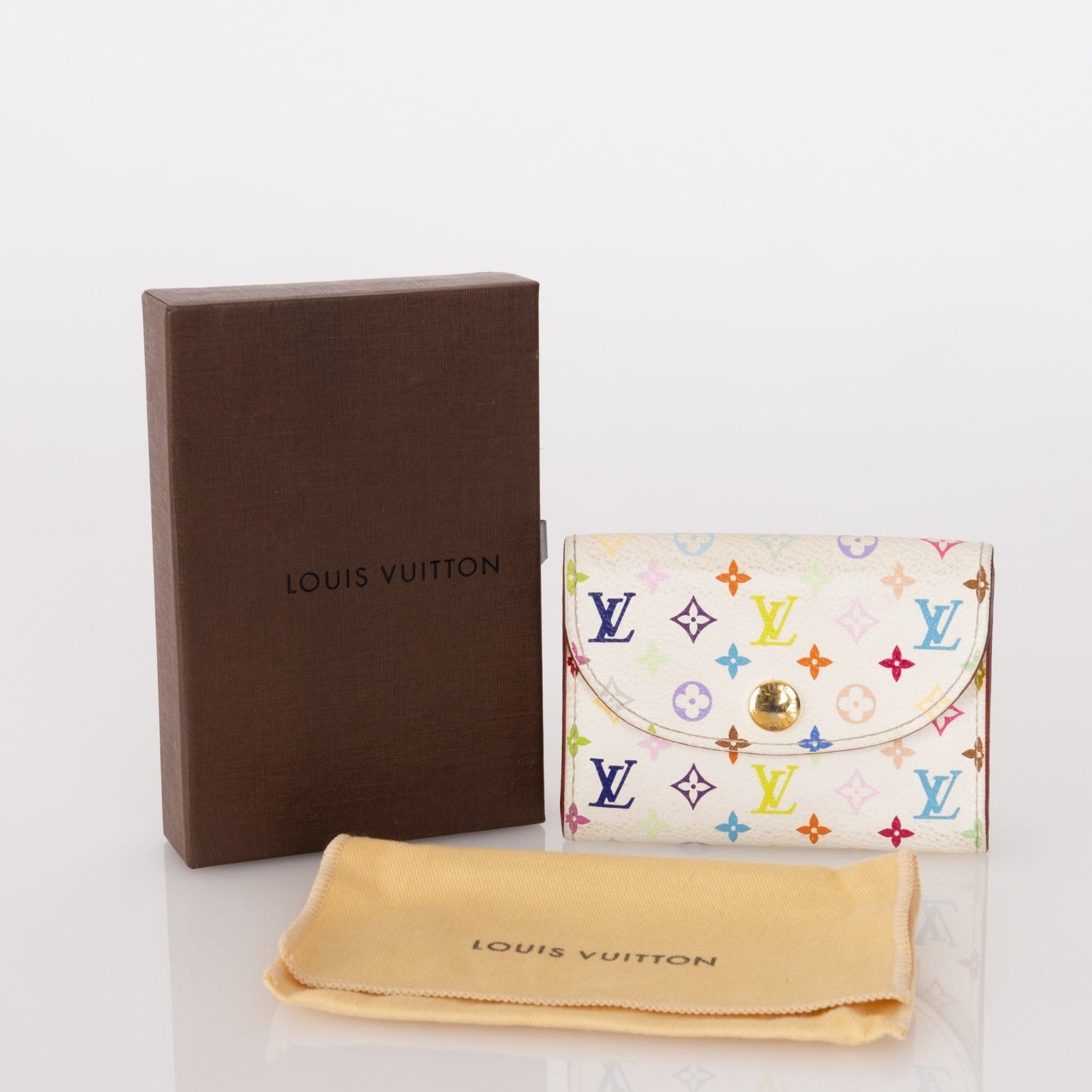 Limited Edition Louis Vuitton x Takashi Murakami Monogram Multicolor Blanc Cardholder - FashioNica