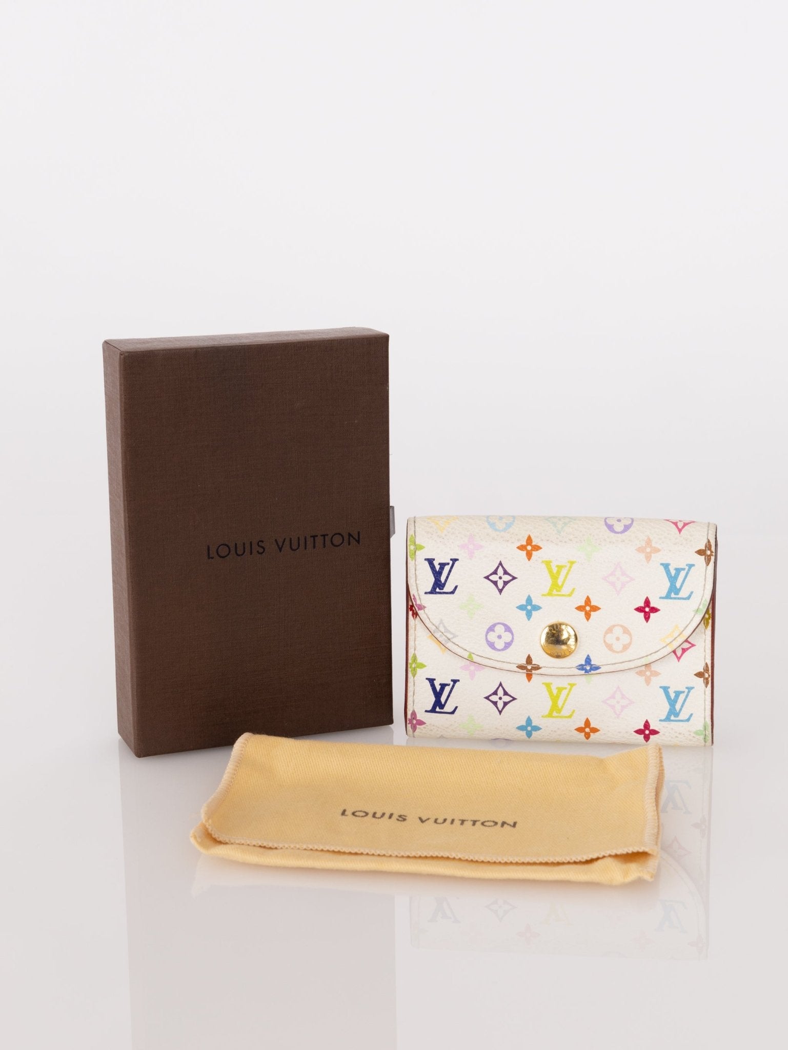 Limited Edition Louis Vuitton x Takashi Murakami Monogram Multicolor Blanc Cardholder - FashioNica