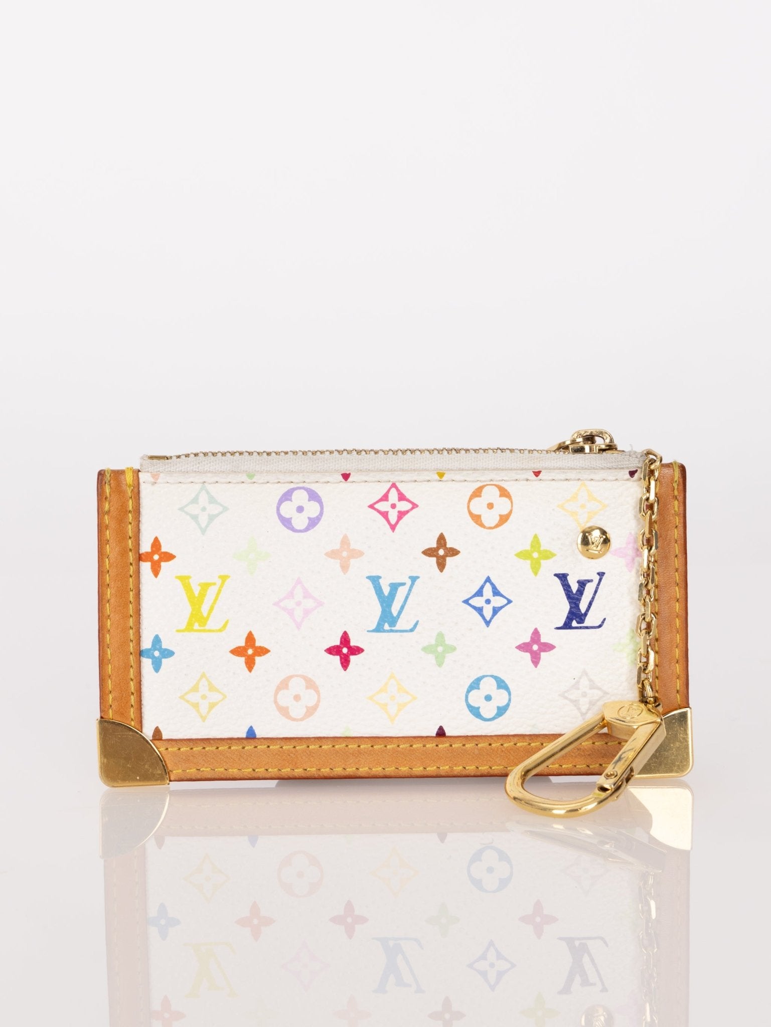 Limited Edition Louis Vuitton x Takashi Murakami Monogram Multicolor Blanc Key Pouch - FashioNica