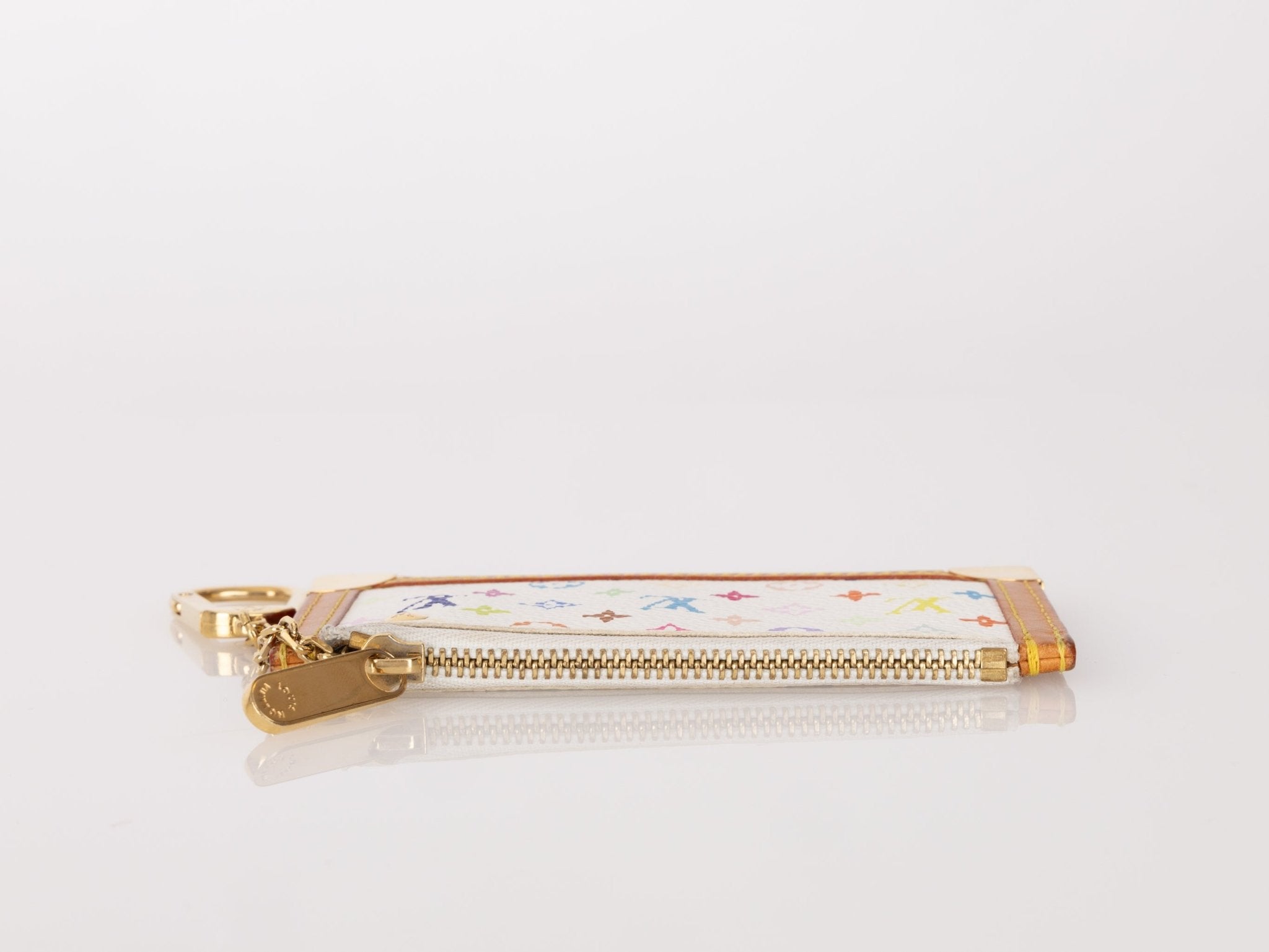Limited Edition Louis Vuitton x Takashi Murakami Monogram Multicolor Blanc Key Pouch - FashioNica