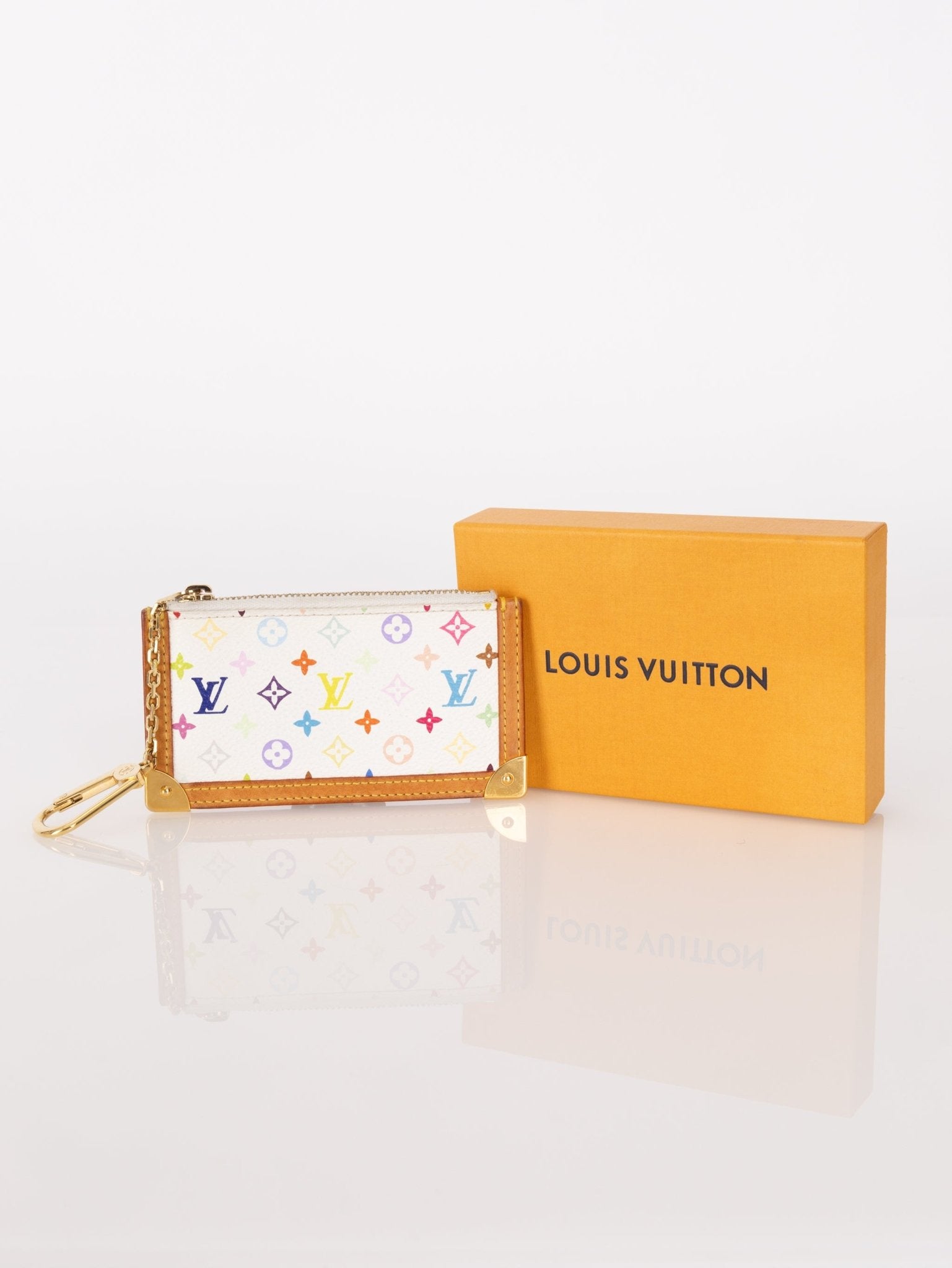Limited Edition Louis Vuitton x Takashi Murakami Monogram Multicolor Blanc Key Pouch - FashioNica