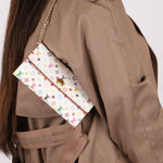 Limited Edition Louis Vuitton x Takashi Murakami Monogram Multicolor Blanc Sarah Wallet - FashioNica