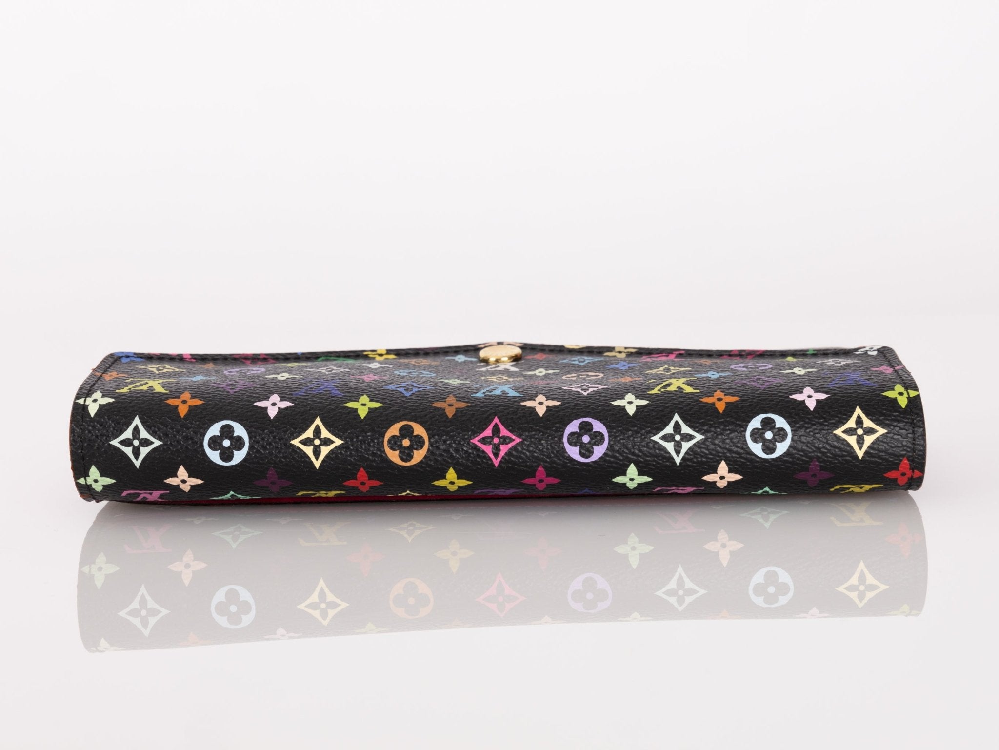 Limited Edition Louis Vuitton x Takashi Murakami Monogram Multicolor Noir Envelope Wallet - FashioNica