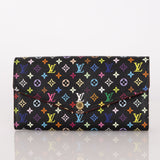 Limited Edition Louis Vuitton x Takashi Murakami Monogram Multicolor Noir Envelope Wallet - FashioNica
