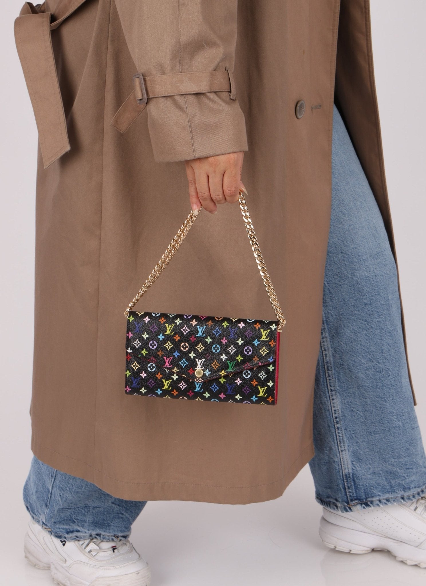 Limited Edition Louis Vuitton x Takashi Murakami Monogram Multicolor Noir Envelope Wallet - FashioNica