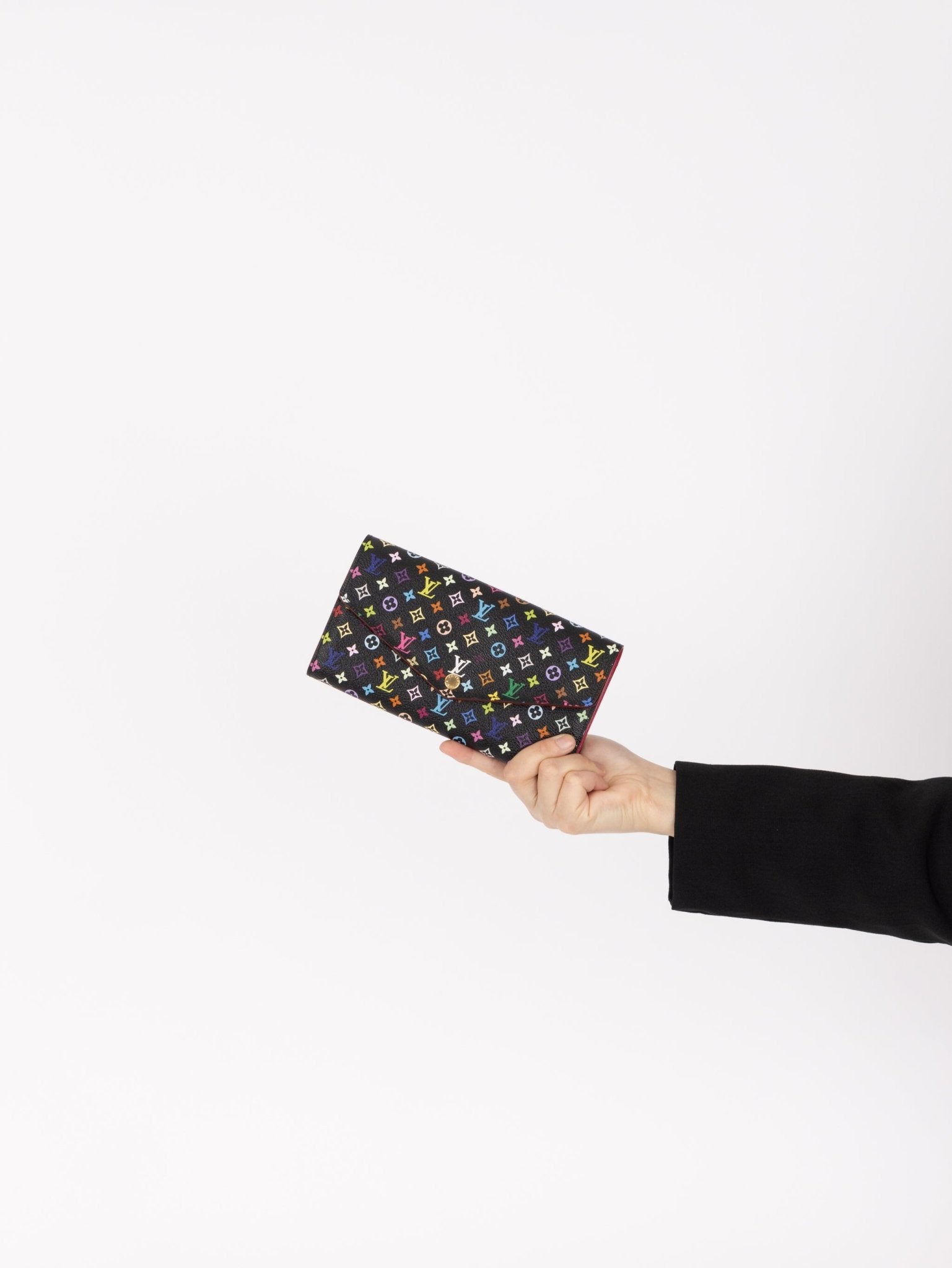 Limited Edition Louis Vuitton x Takashi Murakami Monogram Multicolor Noir Envelope Wallet - FashioNica