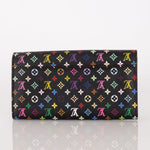 Limited Edition Louis Vuitton x Takashi Murakami Monogram Multicolor Noir Envelope Wallet - FashioNica