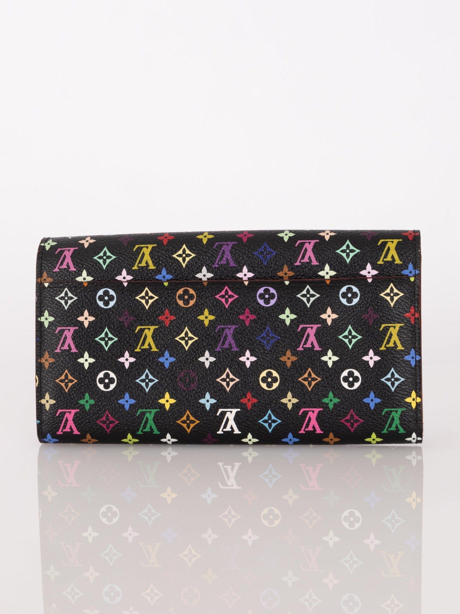 Limited Edition Louis Vuitton x Takashi Murakami Monogram Multicolor Noir Envelope Wallet - FashioNica
