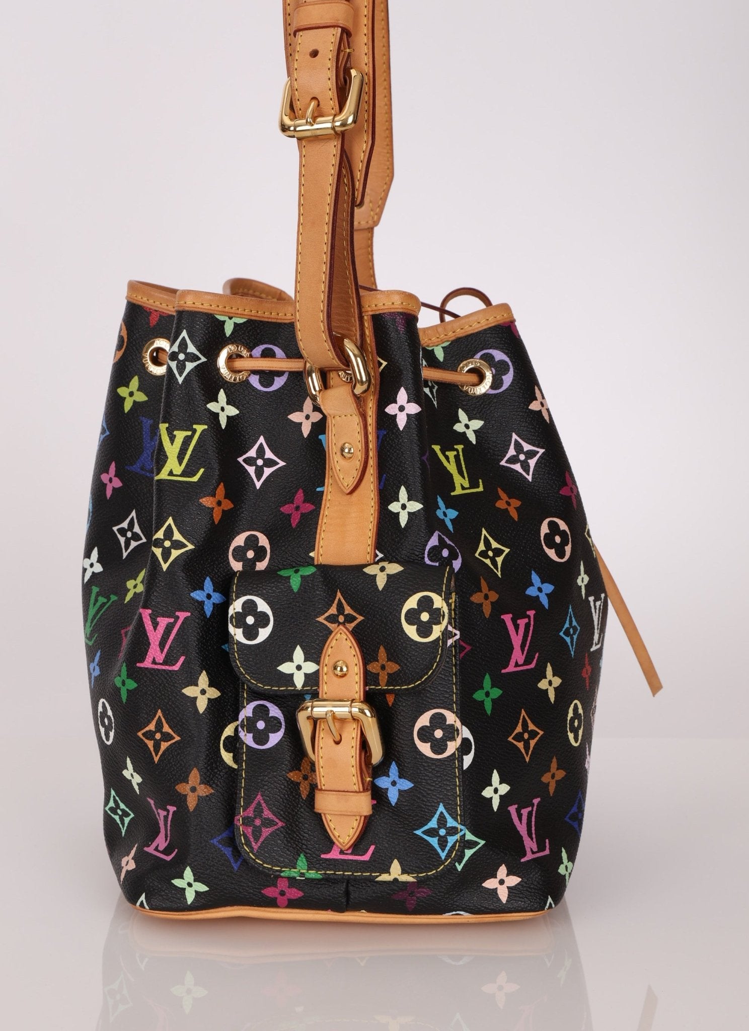 Limited Edition Louis Vuitton x Takashi Murakami Monogram Multicolor Noir Petit Noe - FashioNica