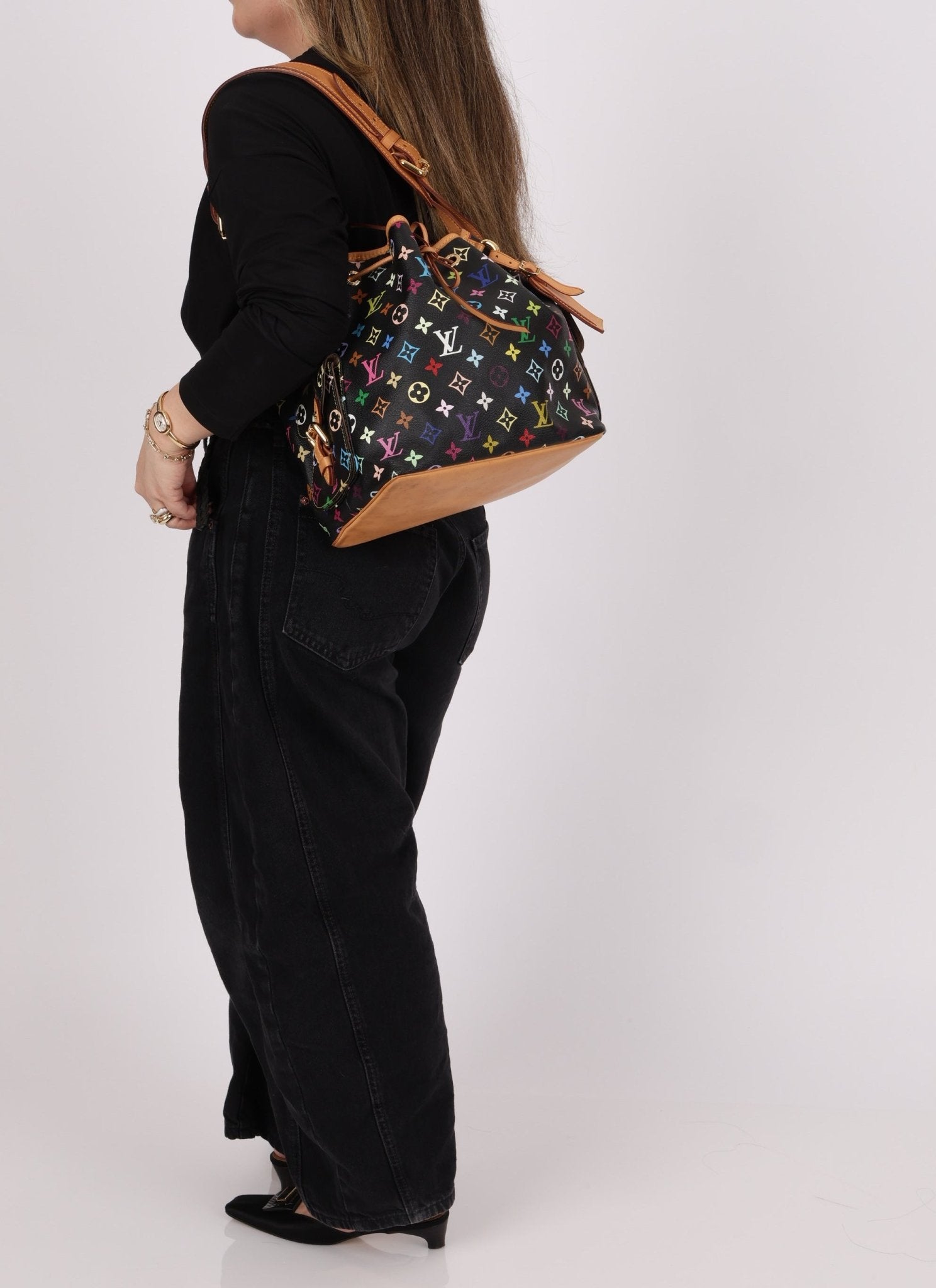 Limited Edition Louis Vuitton x Takashi Murakami Monogram Multicolor Noir Petit Noe - FashioNica