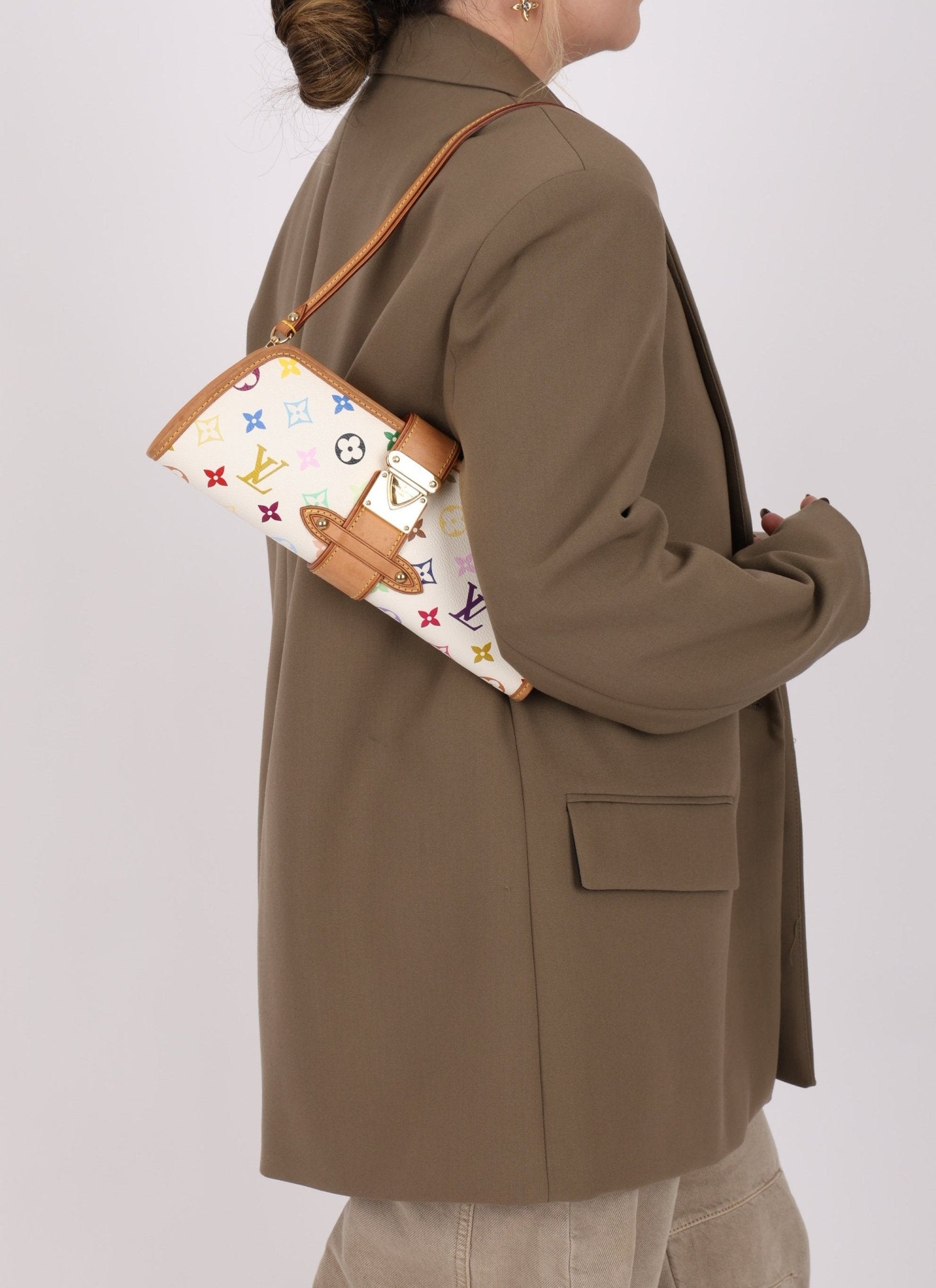 Limited Edition Louis Vuitton x Takashi Murakami Monogram Multicolor Shirley Pochette - FashioNica