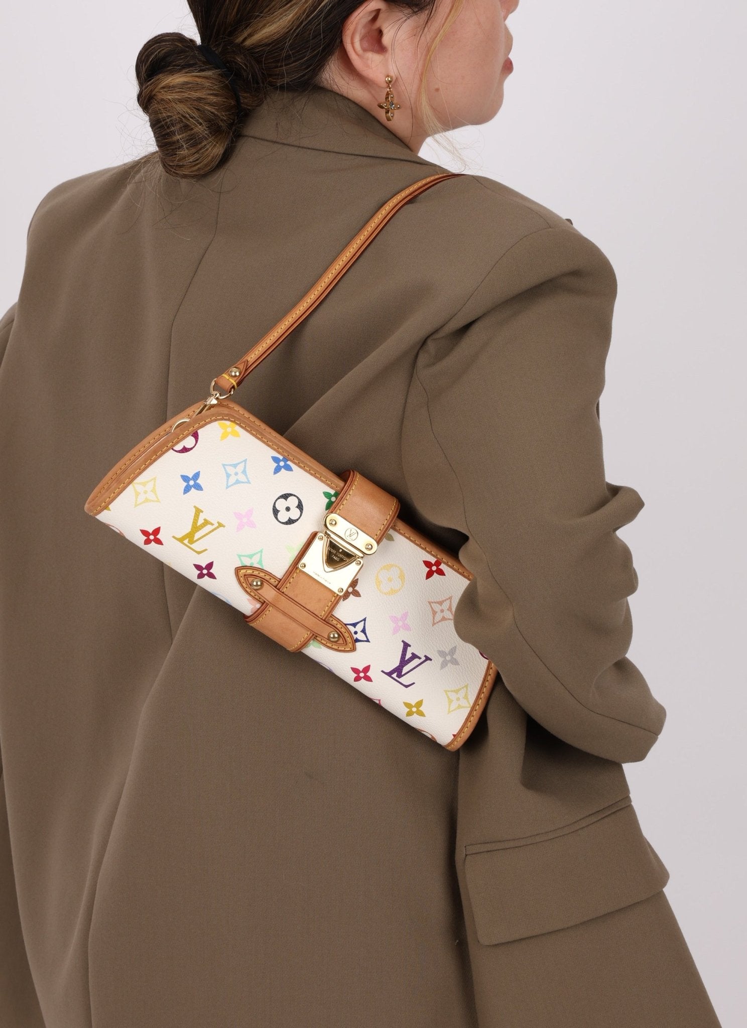Limited Edition Louis Vuitton x Takashi Murakami Monogram Multicolor Shirley Pochette - FashioNica