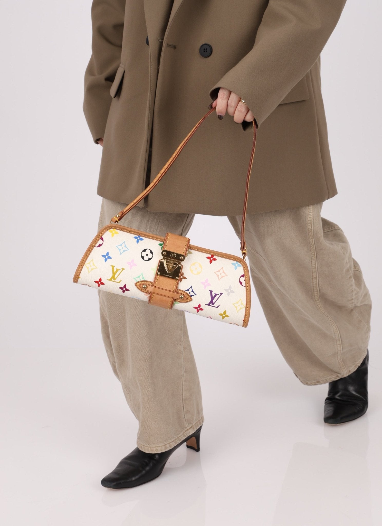 Limited Edition Louis Vuitton x Takashi Murakami Monogram Multicolor Shirley Pochette - FashioNica