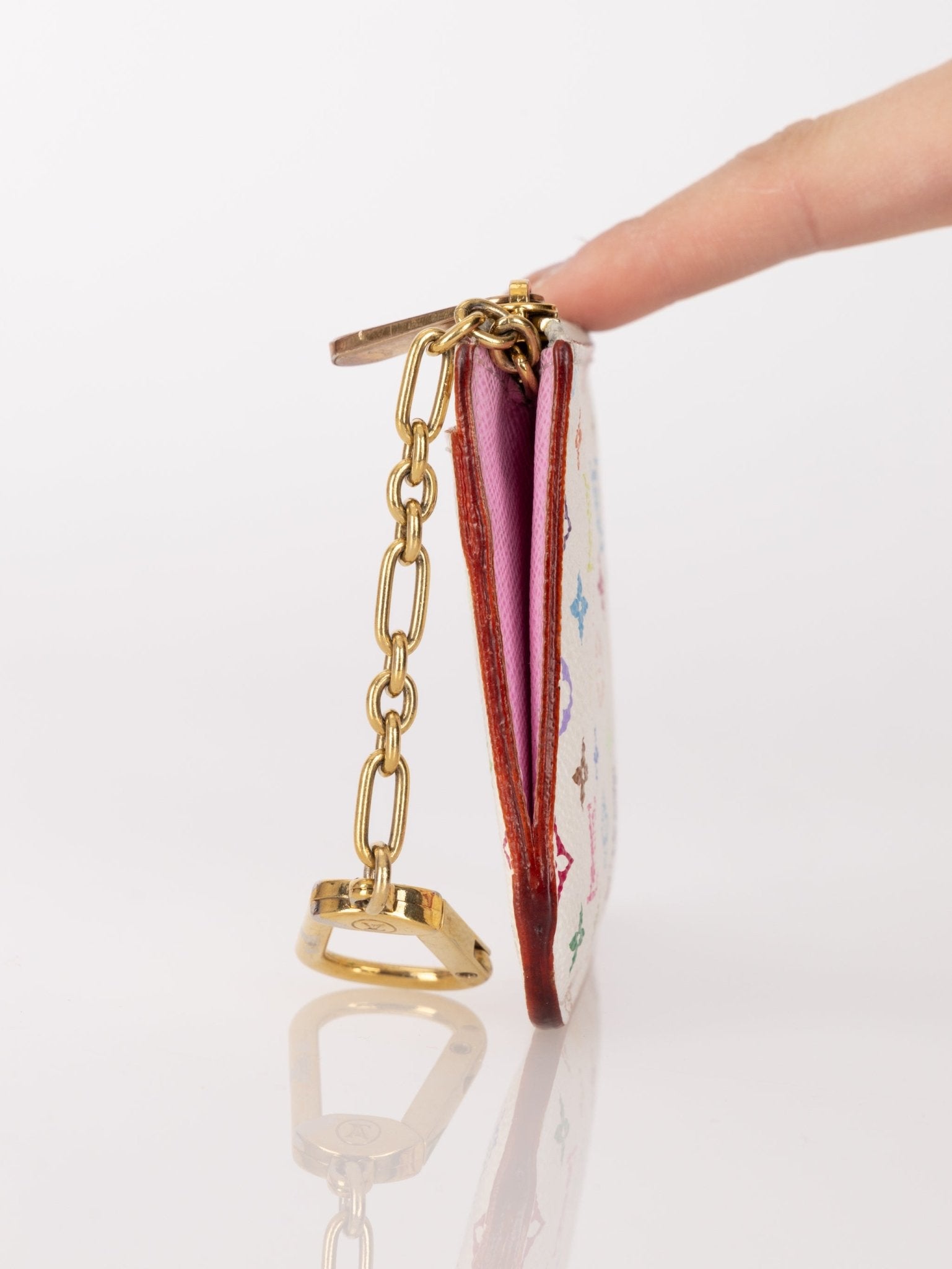 Limited Edition Louis Vuitton x Takashi Murakami Multicolor Blanc Cardholder Key Pouch - FashioNica