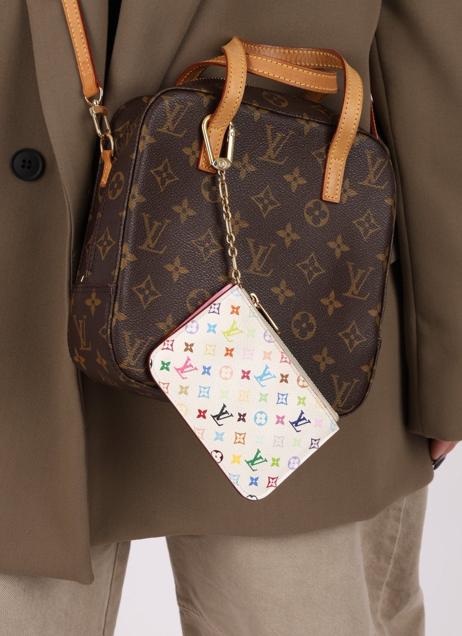 Limited Edition Louis Vuitton x Takashi Murakami Multicolor Blanc Cardholder Key Pouch - FashioNica