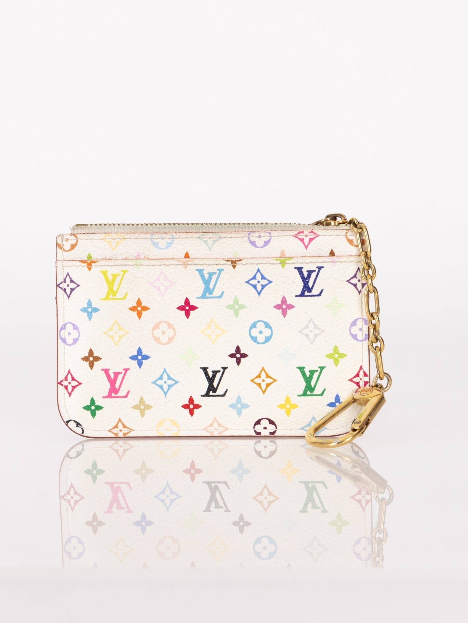 Limited Edition Louis Vuitton x Takashi Murakami Multicolor Blanc Cardholder Key Pouch - FashioNica