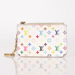 Limited Edition Louis Vuitton x Takashi Murakami Multicolor Blanc Cardholder Key Pouch - FashioNica