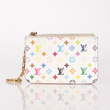 Limited Edition Louis Vuitton x Takashi Murakami Multicolor Blanc Cardholder Key Pouch - FashioNica