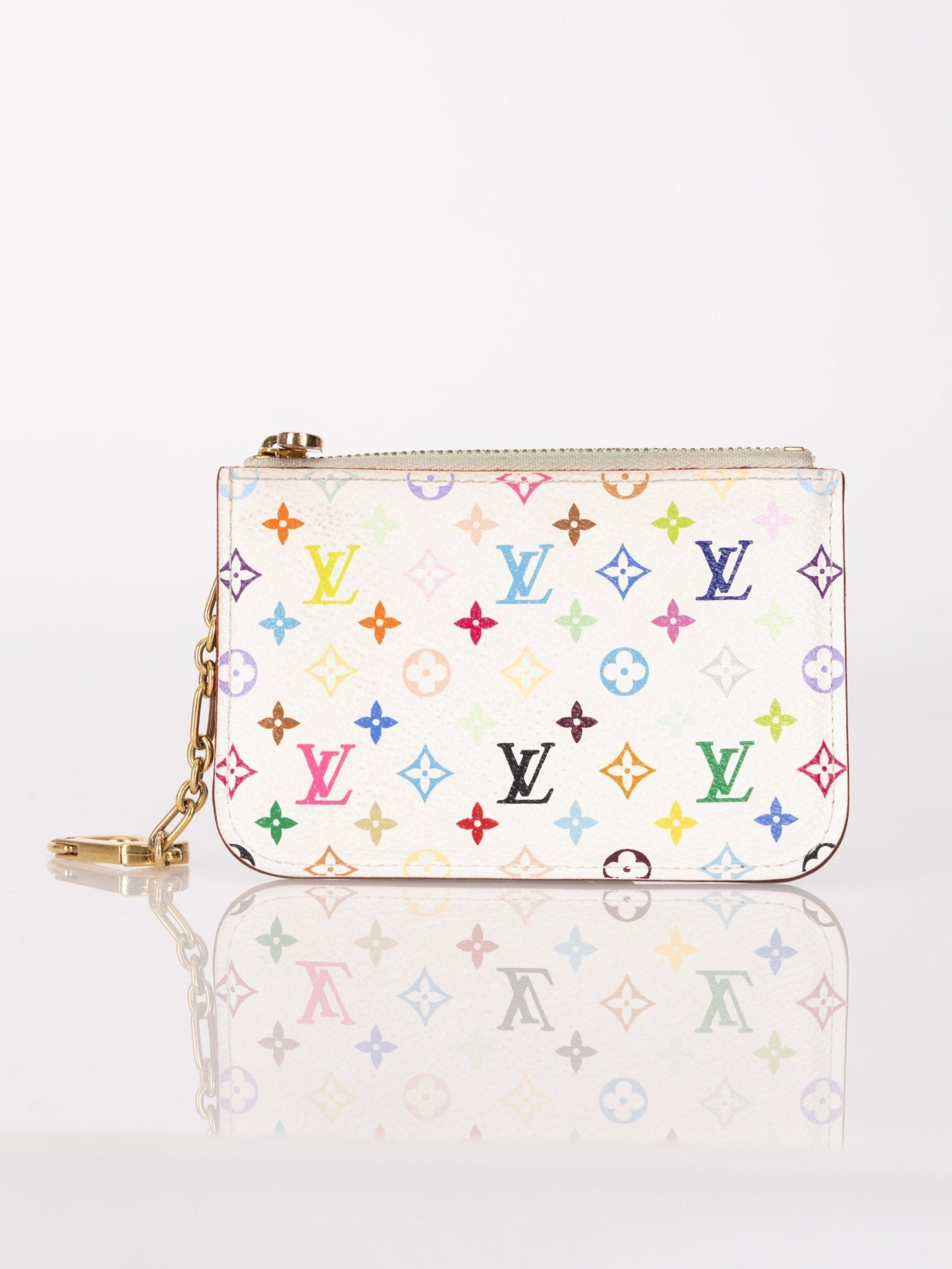 Limited Edition Louis Vuitton x Takashi Murakami Multicolor Blanc Cardholder Key Pouch - FashioNica