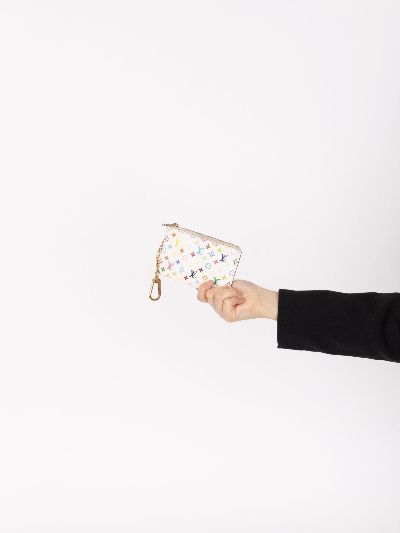 Limited Edition Louis Vuitton x Takashi Murakami Multicolor Blanc Cardholder Key Pouch - FashioNica