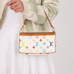 Limited Edition Louis Vuitton x Takashi Murakami Multicolor Blanc Pochette - FashioNica