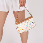 Limited Edition Louis Vuitton x Takashi Murakami Multicolor Blanc Pochette - FashioNica