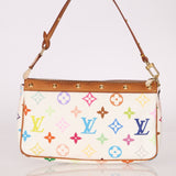 Limited Edition Louis Vuitton x Takashi Murakami Multicolor Blanc Pochette - FashioNica