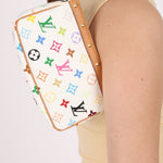 Limited Edition Louis Vuitton x Takashi Murakami Multicolor Blanc Pochette - FashioNica