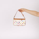 Limited Edition Louis Vuitton x Takashi Murakami Multicolor Blanc Pochette - FashioNica