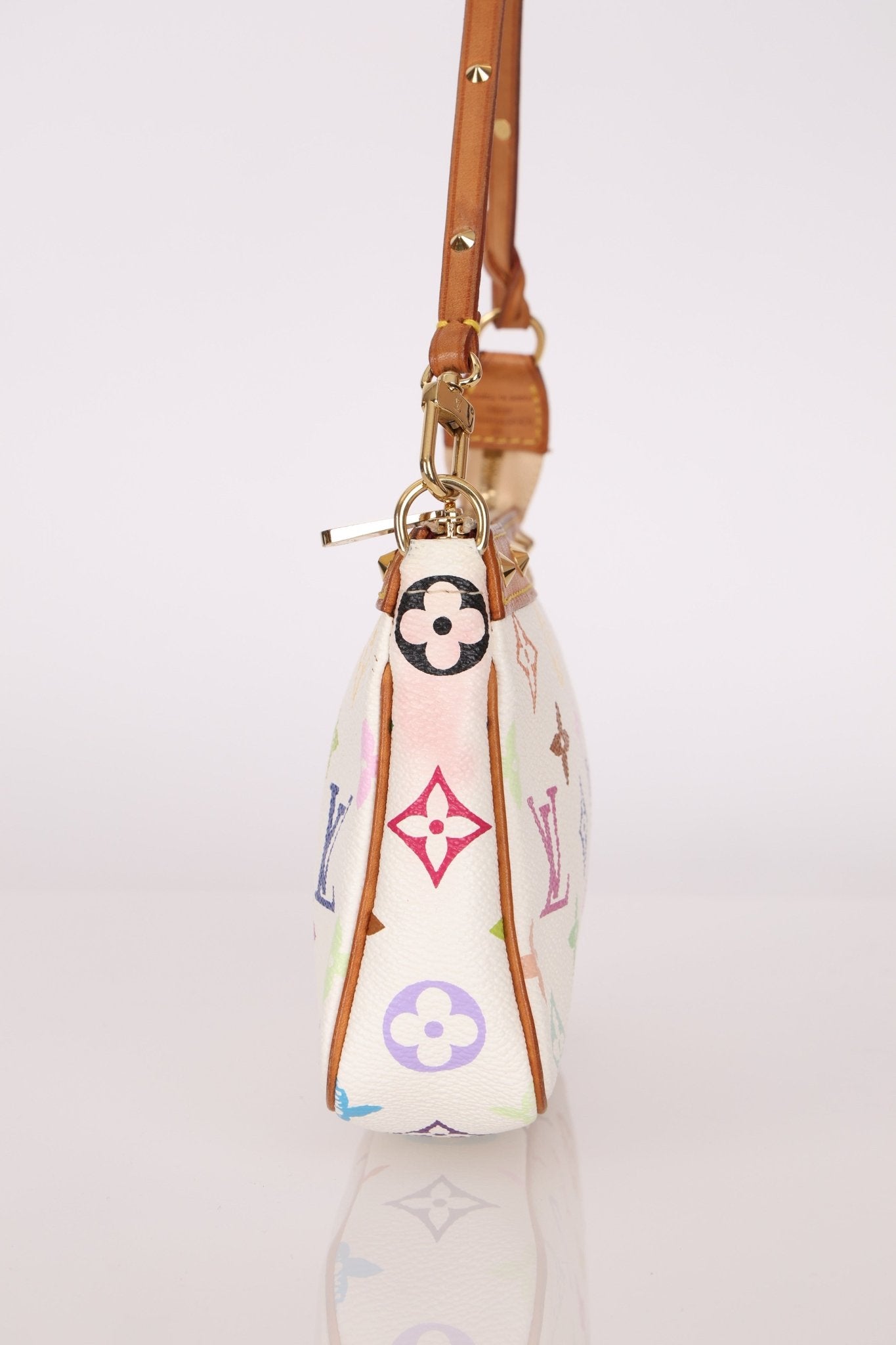 Limited Edition Louis Vuitton x Takashi Murakami Multicolor Blanc Pochette - FashioNica