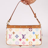 Limited Edition Louis Vuitton x Takashi Murakami Multicolor Blanc Pochette - FashioNica