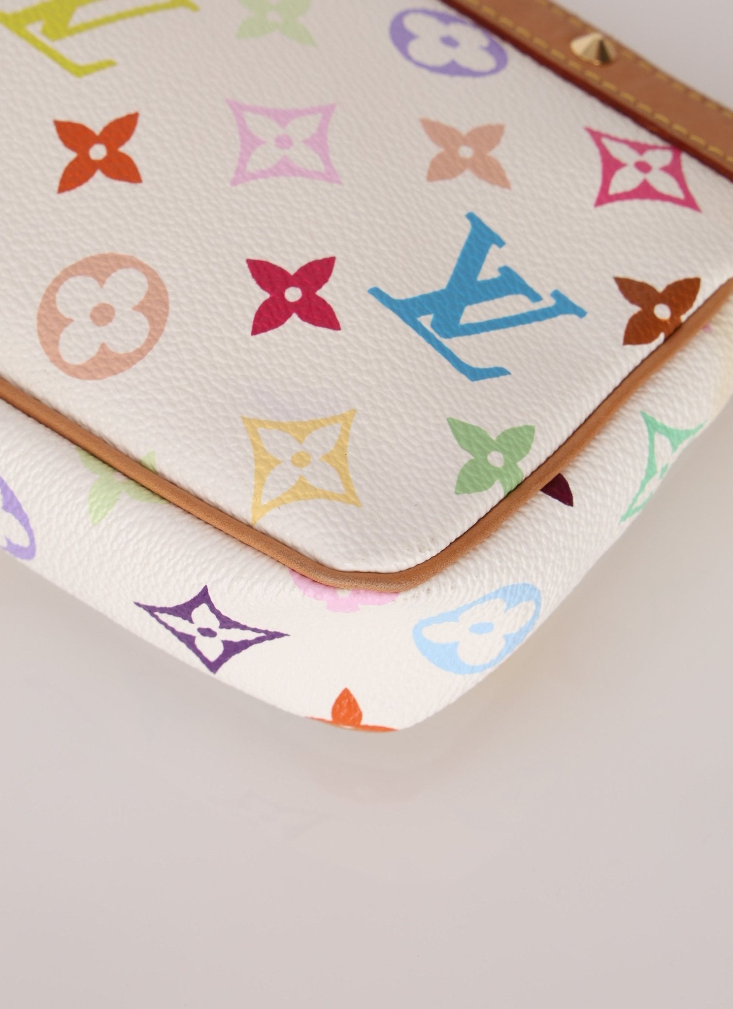 Limited Edition Louis Vuitton x Takashi Murakami Multicolor Blanc Pochette - FashioNica